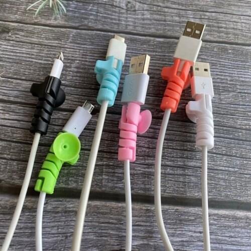 8Pcs Suction Cup Cable Protective Cover Universal Spiral Data Protective Cover for Apple Android Phone Original Charging Cable