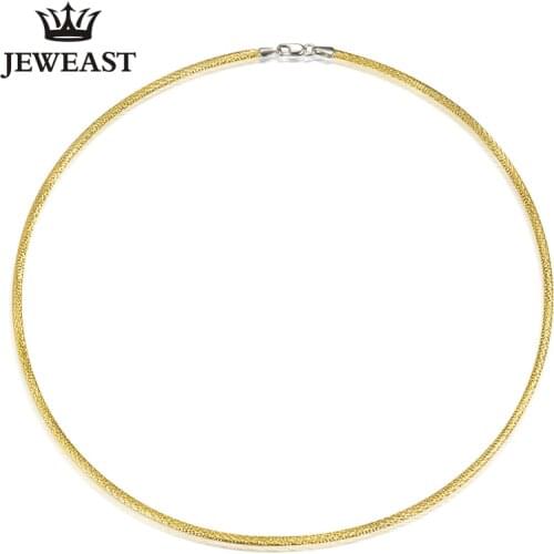 18K Pure Gold Necklace Real AU 750 Solid Gold Chain Good Nice Flat Torques Upscale Trendy Classic Fine Jewelry Hot Sell New 2020