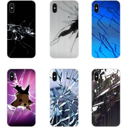 Broken Screen Pattern For Apple iPhone X XR XS 11Pro MAX 4S 5S 5C SE 6S 7 8 Plus ipod touch 5 6 Accessories Phone Shell Covers