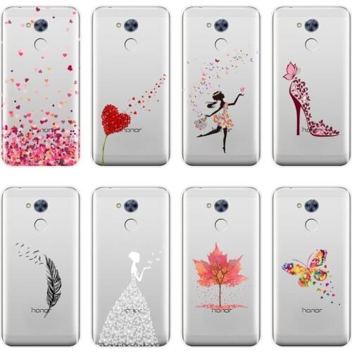 Black Heart Girl Love Shoes Back Cover For Huawei Honor 4C 5C 6A 6C Pro Soft Silicone Phone Case For Huawei Honor 6 5A 4X 5X 6X