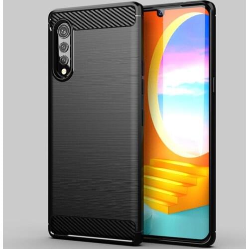 For LG Velvet Case for LG G9 ThinQ Luxury Carbon Fiber Cover Original Soft Plain Silicone Case For LG Velvet LM-G910EMW G900N