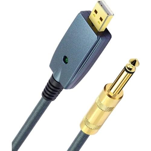 USB Guitar Cable Guitar Cable Electric Guitar Accessories Guitar Audio Connector Cord Adapter 6.35mm Guitar Cable Interface