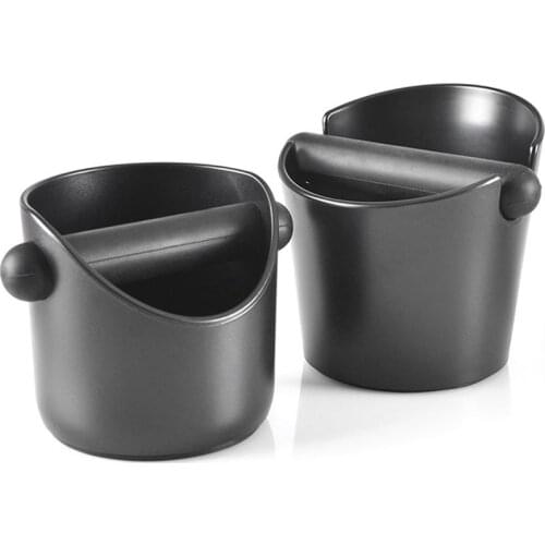 ABS Coffee Knock Box Espresso Grounds Container for Barista + Non-slip Base Home Use Large Capacity Kitchen Tool Container