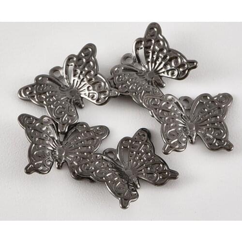 20 pieces 8.7 * 11.5mm brass single pendant butterfly pendant high quality DIY jewelry discovery accessories