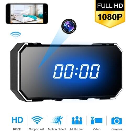 4K 1080P Wireless WIFI Mini Alarm Clock Camera HD Mirror Night Vision Motion Sensor Home Security micro camera