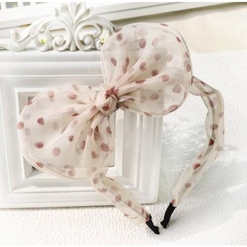 Fashion Children Fabric Hair Accessories Wholesale Oversize Bowknot Hairband Sweet Girls Big Bow Headband