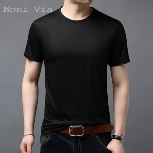 2021 Summer Mens Short Sleeve T-Shirt Fashion Cotton T-Shirt Pure Colors Casual Slim Round Collar T-Shirt Fashion Mens Wear