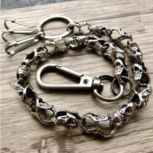 Bike Skull Wallet Chain Punk Personality Mens Cool Skull Pants Chain Suitable for Cycling Denim Gothic Rock
