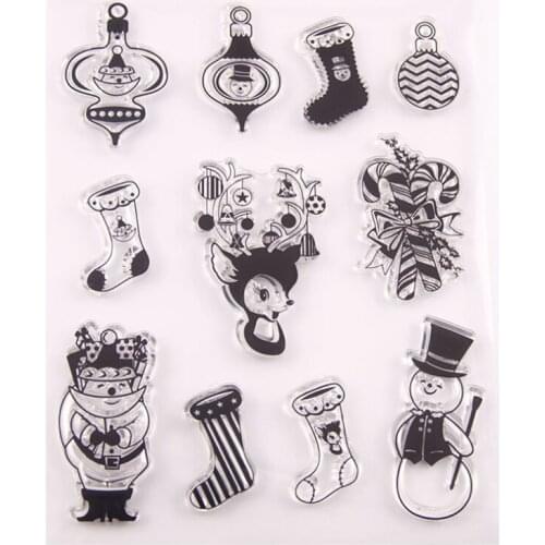Sock Snowman Transparent Clear Silicone Stamp Seal DIY Scrapbooking Rubber Stamping Coloring Embossing Diary Decor Reusable T115