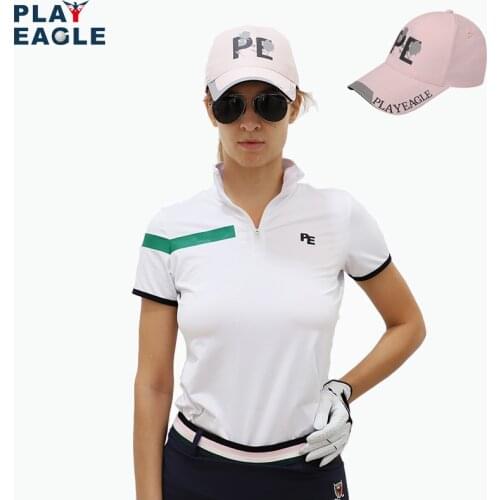 Golf Clothing new Summer Ladies Golf T-shirt Quick-drying Breathable Golf Shirt With Hat Cap