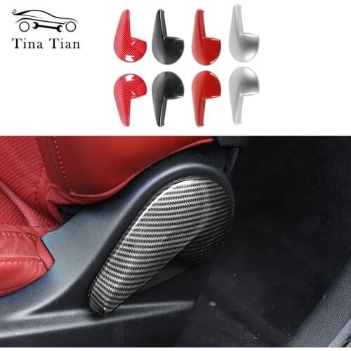 Fit for Dodge Challenger 2010-2020 Car Interior Accessories ABS Carbon fiber color Seat Back Adjustment Handle Cover Stickers