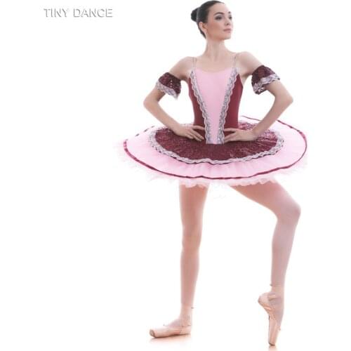 Pink Professional Ballet Dance Tutu with Layers of Stiff Tulle Adult Pancake Tutus Performance Costume Solo Dance Tutus BLL054