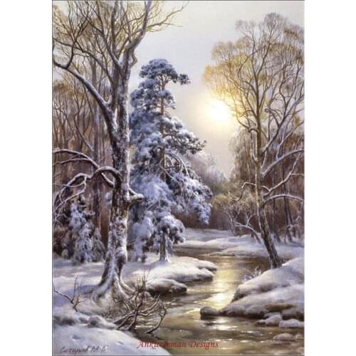 Counted Cross Stitch Kits Needlework Embroidery - Crafts 14 ct Aida DMC Color DIY Arts Handmade Home Decor - Snowbreak