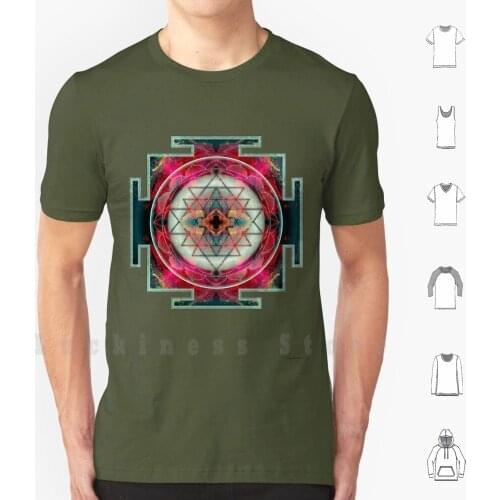 Sri Yantra T Shirt 6xl Cotton Cool Tee Mandala Sacred Geometry Meditation Spiritual Circle Chakra Psychedelic Hinduism Buddhism