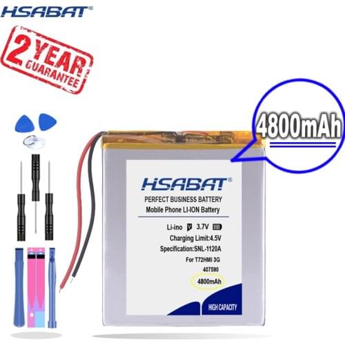 New Arrival [ HSABAT ] 4800mAh 357590 Replacement Battery for 7" Tesla Effect 7.0w Neon 7.0w Oysters T72HMi 3G T72 Hmi Tablet
