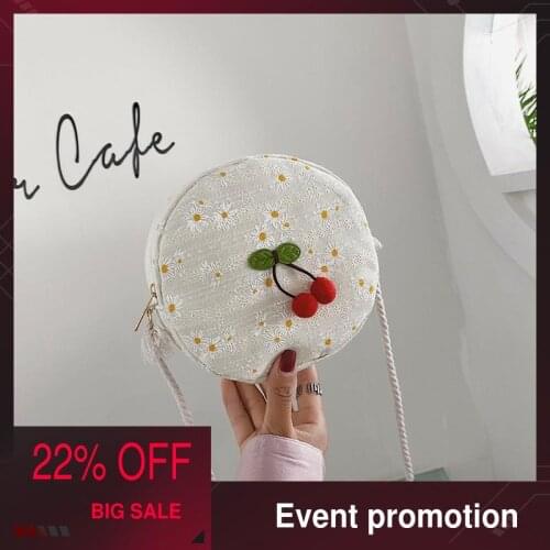 Bags for women 2020 fashion luxury round summer small daisy embroidery woven wallet mini designer beach shoulder messenger bag