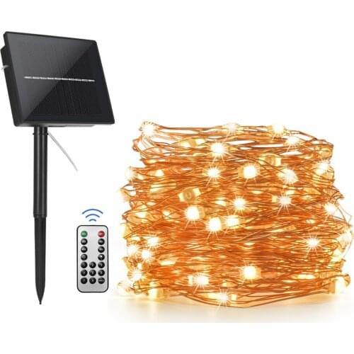 16m RF 17Key LED Outdoor solar lamp string 3528SMD led strip light Fairy Holiday Christmas Party Garland Solar Garden