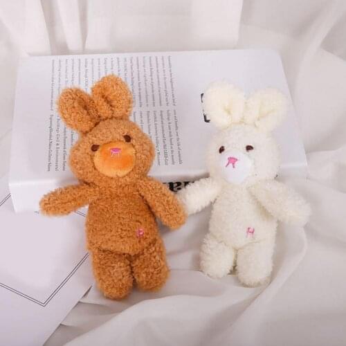 Easy-carrying Exquisite Workmanship Rabbit Plush Stuffed Keychain for Car