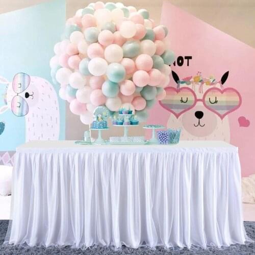 Pink Tulle Tableskirt wedding birthday party decoration Hotel dinner Tableware Decoration 3 Tiers Tablecloth decor