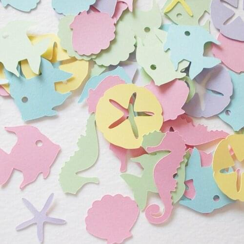 Mermaid Theme Party Decoration Randomly Mix Colors Confetti Mermaid Confetti Ocean Birthday Theme Throwing Props