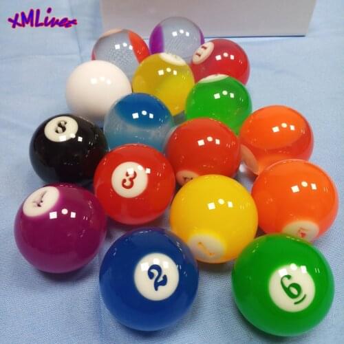 Xmlivet 57.25mm transparent colorful Pool Billiards balls full complete set of cue balls 2 1/4inch Billiards accessories