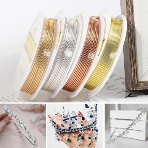 1.5-15meter 1Roll Beading Wire Sturdy Gold Alloy Copper Silver Gold Beading Cord DIY Making Wire String Handmade Accessories