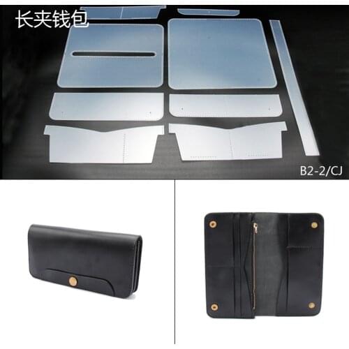 1set designer leather craft women man long wallet PVC die cutting template sewing pattern