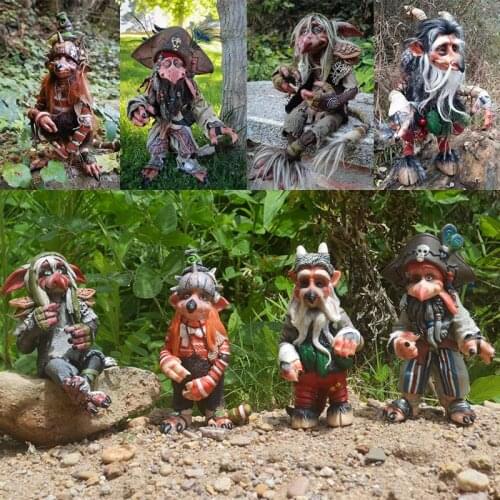 1PCS Garden Big Goblin Ornaments Halloween Resin Crafts Religious Animal Garden Fairy Ornaments Halloween Garden Decorations