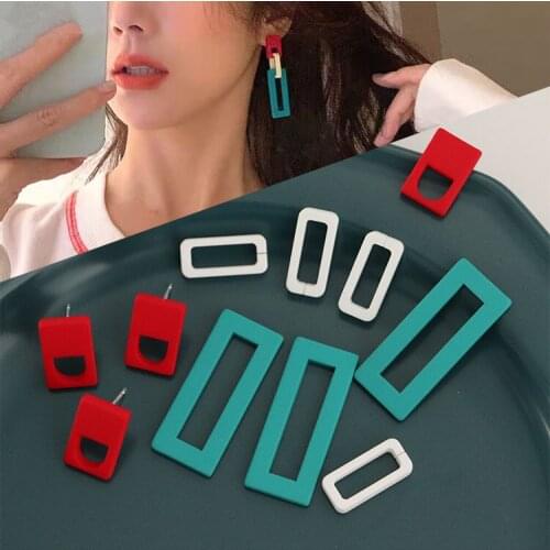10 PCS Fashion Acrylic Spray Paint Geometric Ear Studs Pendant Connector DIY Handmade Accessories For Jewelry Making