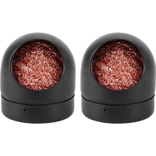 2PCs Soldering Iron Tip 599B Indsutrial Tool Cleaning Wire Round Shaped Black Carbon Steel