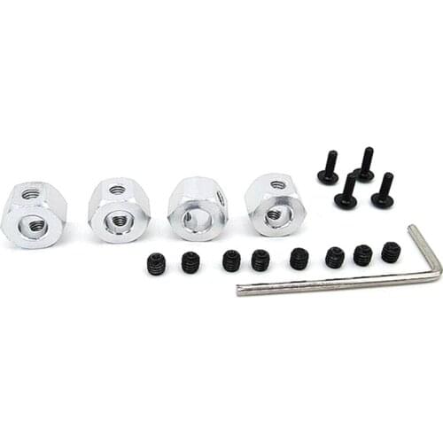 4PCS 5mm to 12mm Metal Combiner Wheel Hub Hex Adapter for WPL D12 C14 C24 C34 MN D90 D91 MN99S RC Car Upgrade Parts