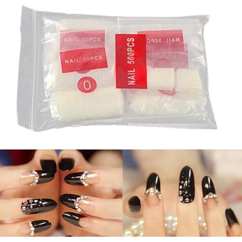 500Pcs Oval Shape Fake Nail Art Tips Full Cover Faux Fingernails Manicure Decor Easy to use, precise, perfect decoration and lon