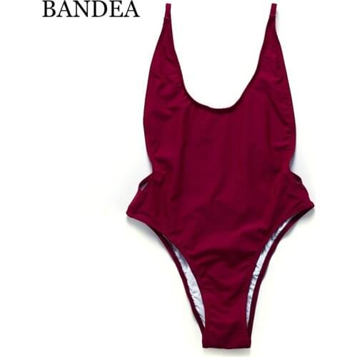 BANDEA 2019 Solid Bather Swimwear Swimsuit One Piece Bikini Set Swimming Suit For Women Swimwear Female Swimsuit For Girls