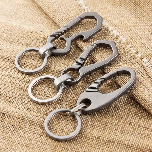 Real Titanium Keychain Men EDC Lightweight and Luxurious Titanium Keychain Hanging Buckle Key Rings for Key Rings Holder Jewelry