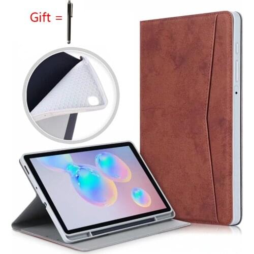 For Samsung Galaxy Tab S6 Lite 10.4'' 2020 Tablet Case with Pencil Holder and Pocket Smart Sleep Stand for Galaxy SM-P610/P615