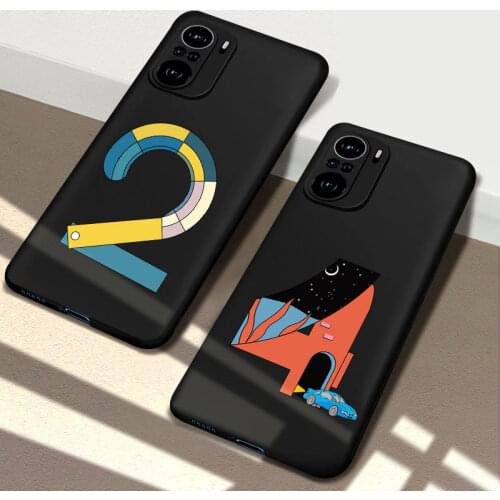 Arabic numerals black TPU Silicone Phone Case For Xiaomi Redmi Note 7 8 8a 8T 9 9S 4X 7A 9A k20 10T Lite DIY cute symbol shell
