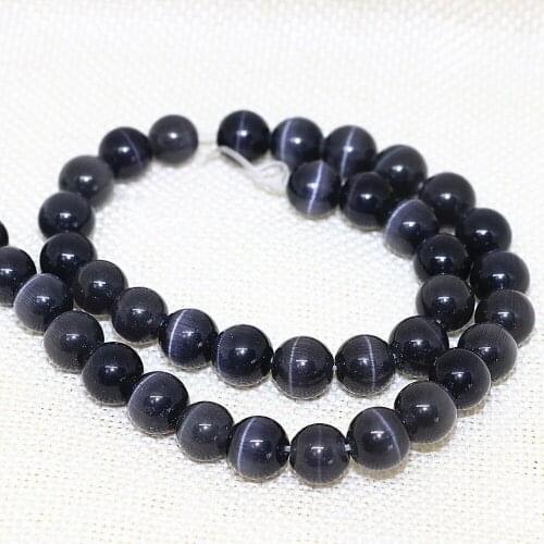 Black opals cat eye high quality round stone loose spacer 4,6,8,10,12mm beads for jewelry making Quality 14inch B1577