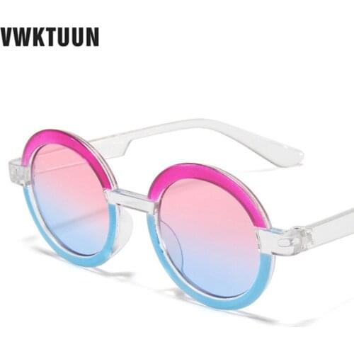 VWKTUUN Sunglasses Children Jelly Color Childs Glasses Round Sun glasses UV400 Outdoor Sport Vintage Eyewear