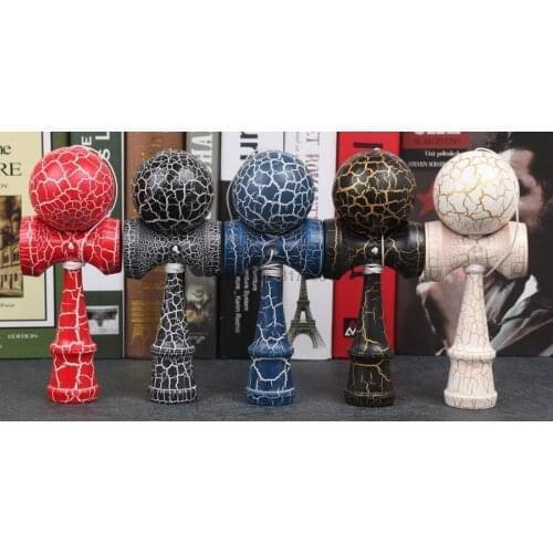 DHL 200pcs Wooden 18cm Kendama Ball Crack Paint Skillful Juggling Ball Toys Traditional Fidget Ball Kids Leisure Sports