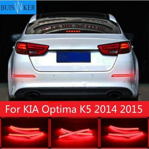 For KIA Optima K5 2014 2015 LED Lens Rear Bumper Reflector Brake Fog Light Lamp