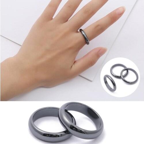 Hematite Fashion Simple Couple Rings for Women Men Teen Girls Finger Rings Jewelry Accessories Couple Wedding Rings Wholesale