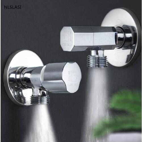 Red and Blue Stainless Steel Hot and Cold Water Valve Flow Control Valve Three-way Valve Thread Bathroom Basin Angle Valve