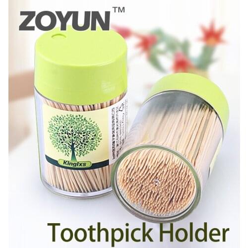 Fashion wheat straw rotating toothpick holder container European style home decoration toothpick storage box toothpick dispenser