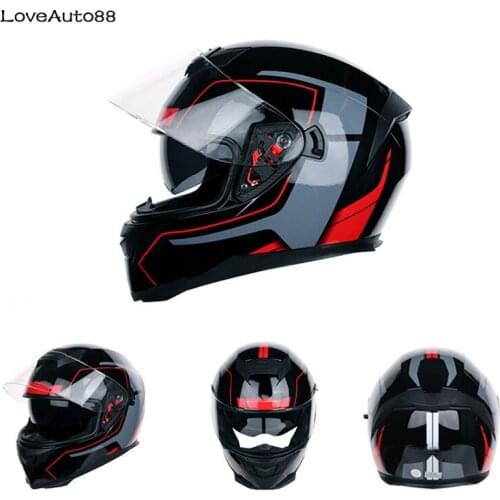 Motorcycle Full-face Helmet Covered Double-lens Locomotive Racing Full-cover Running Helmet DOT Approved For Woman/Man