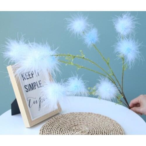 New Artificial Feather Flower Branch Home Decoration Ornaments Wedding Road Lead Wall Ceiling Simulation Fake Flower \ 5 Pieces