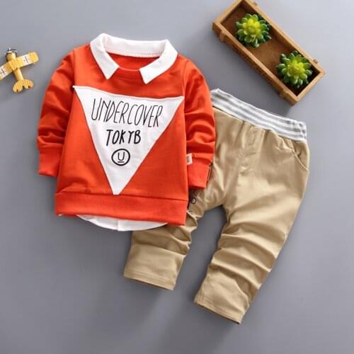 Autumn Fashion Baby Girl Clothes Cotton Long Sleeve Solid Zipper Jacke t+ Pants 2pcs bebes Tracksuit Baby Boy Clothing Set