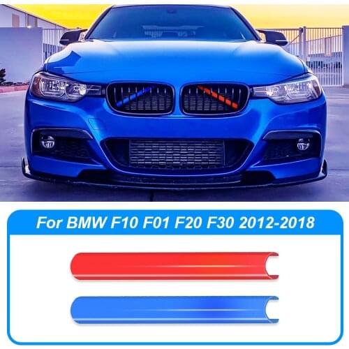 Front Grille Trim Strips For BMW F30 F10 F11 F01 F07 F20 F22 F23 F32 F34 G20 M Sport Style Cover Frame Car Decorations Stickers