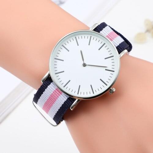 Luxury Watches for Women Stylish Nylon Belt Bracelet Unisex Simple Fashion Quartz Watch Gold Wristwatch Clock Dress