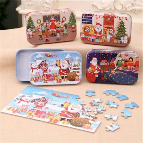 NEW Christmas DIY Wooden Puzzle Gifts Childrens Handmade Santa Puzzle Kindergarten Gift Prizes Christmas Party Gifts