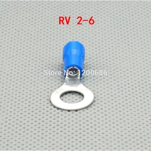 6.5 mm 1/4" Stud and AWG 16-14 Wire Blue Ring Pre Insulated Ring Terminals